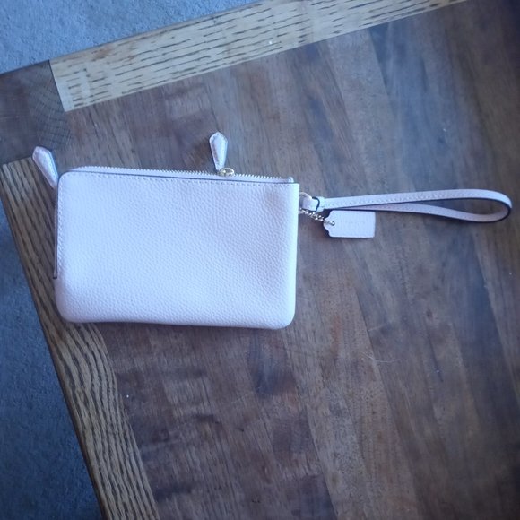 Light Blush Double Corner Zip Wristlet by Coach - Picture 3 of 5